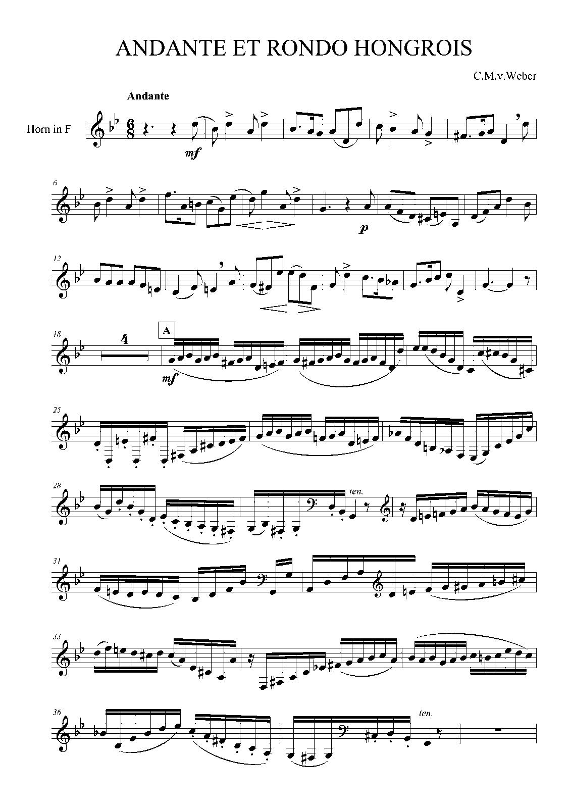 andante and rondo clarinet