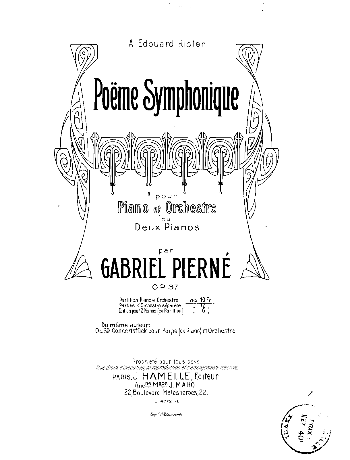 Poëme symphonique, Op.37 (Pierné, Gabriel) IMSLP Poëme symphonique, Op.37 (Pierné, Gabriel) IMSLP
