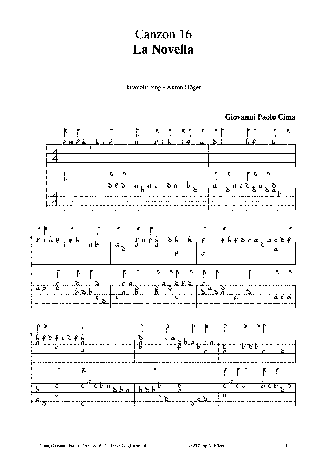 Canzon 16 'La Novella' (Cima, Giovanni Paolo) - IMSLP