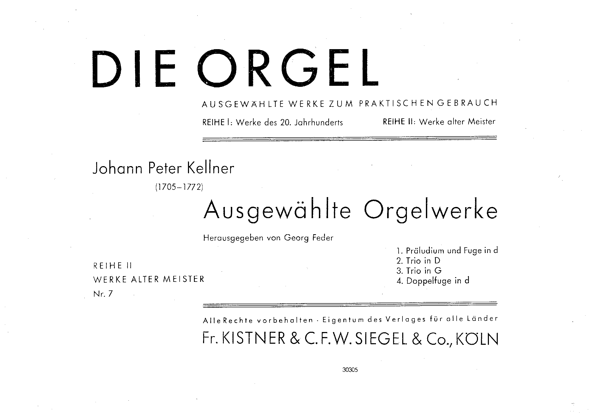 Organ Works (Kellner, Johann Peter) IMSLP