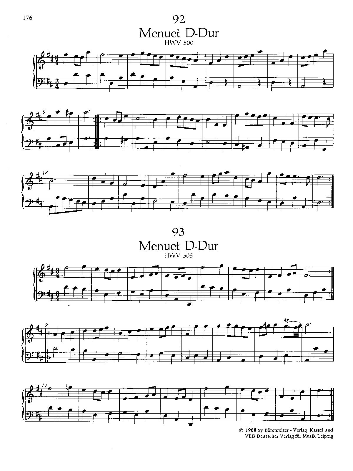 Minuet in D major