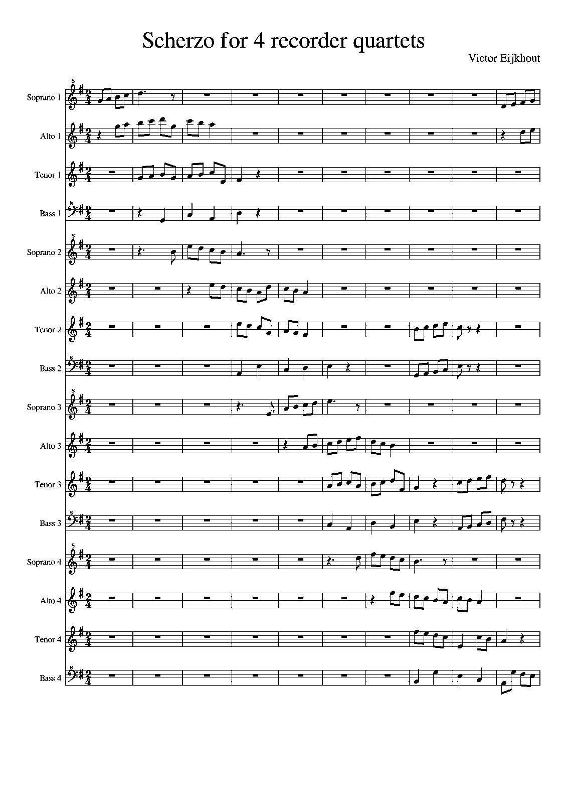 Scherzo for 4 Recorder Quartets (Eijkhout, Victor) IMSLP