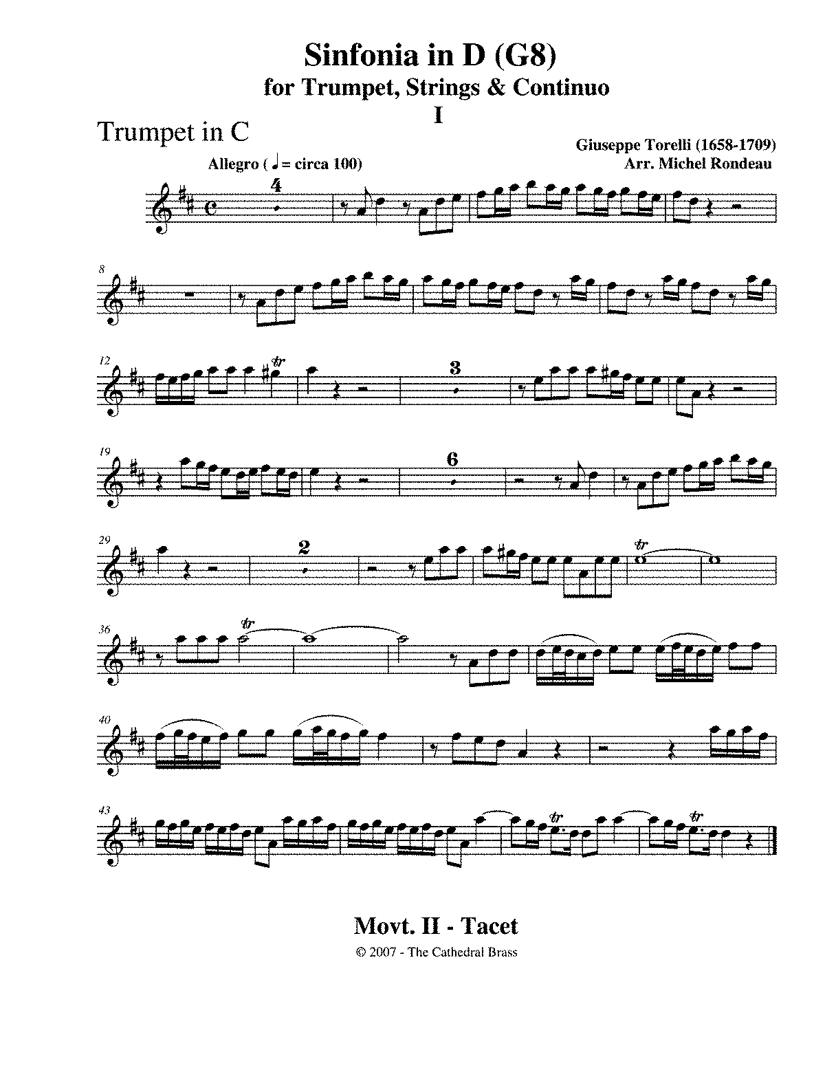 Sinfonia in D major, G.8 (Torelli, Giuseppe) - IMSLP