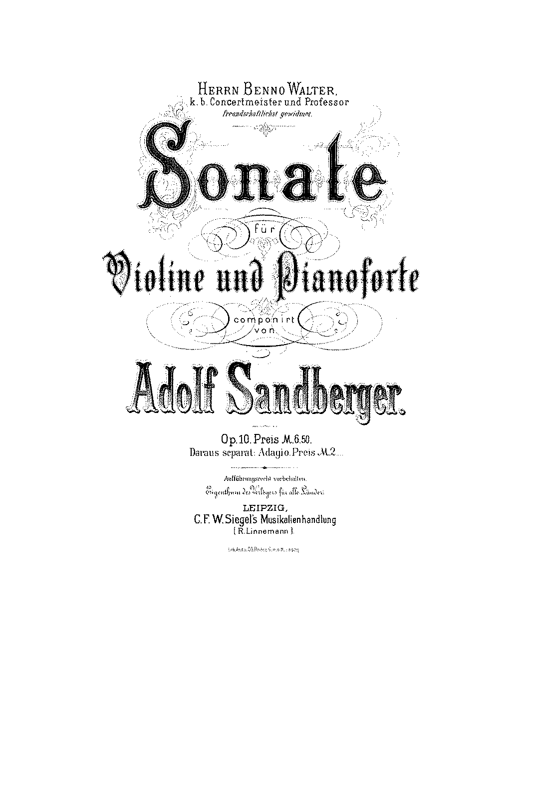 Violin Sonata, Op.10 (Sandberger, Adolf) - IMSLP