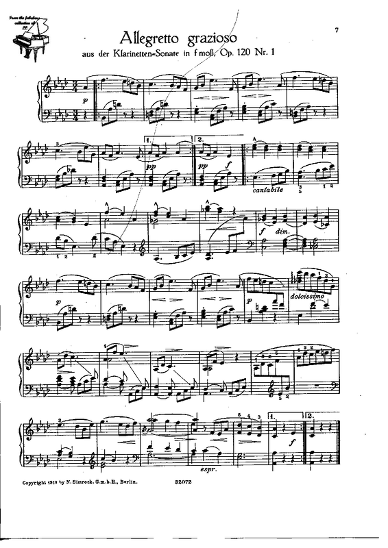 Sonata No.1, Op.120 No.1 (Brahms, Johannes) IMSLP Free