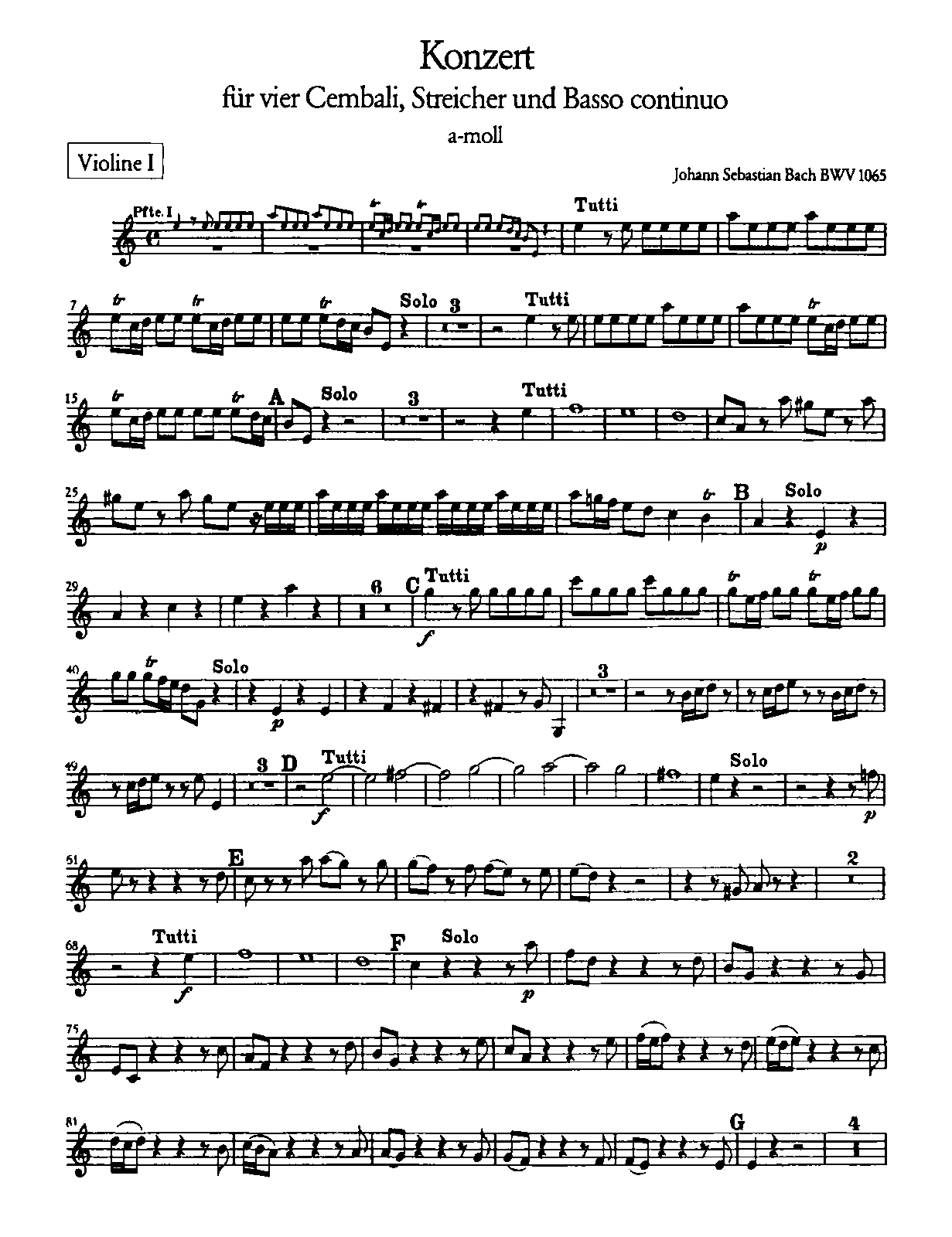 Concerto For 4 Harpsichords In A Minor Bwv 1065 Bach Johann Sebastian Imslp Free Sheet Concerto For 4 Harpsichords In A Minor Bwv 1065 Bach Johann Sebastian Imslp Free Sheet
