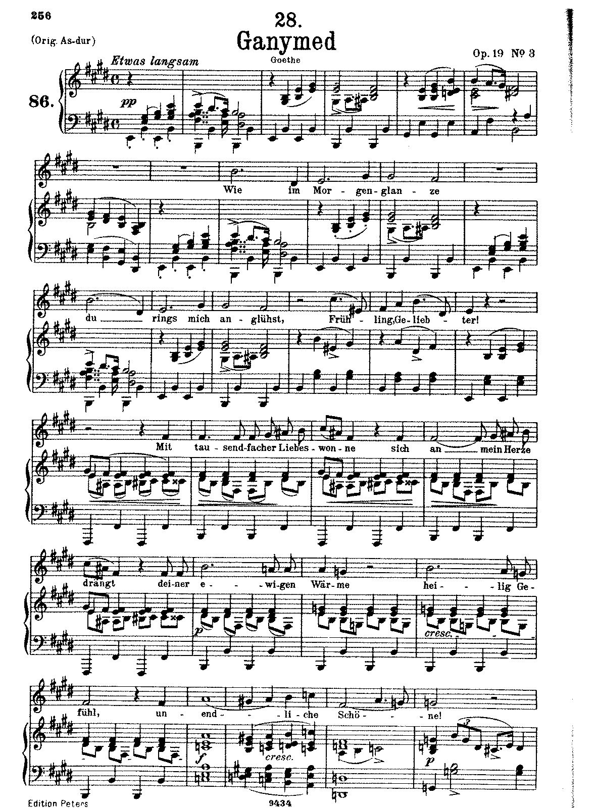 ganymed schubert sheet music g flat major free