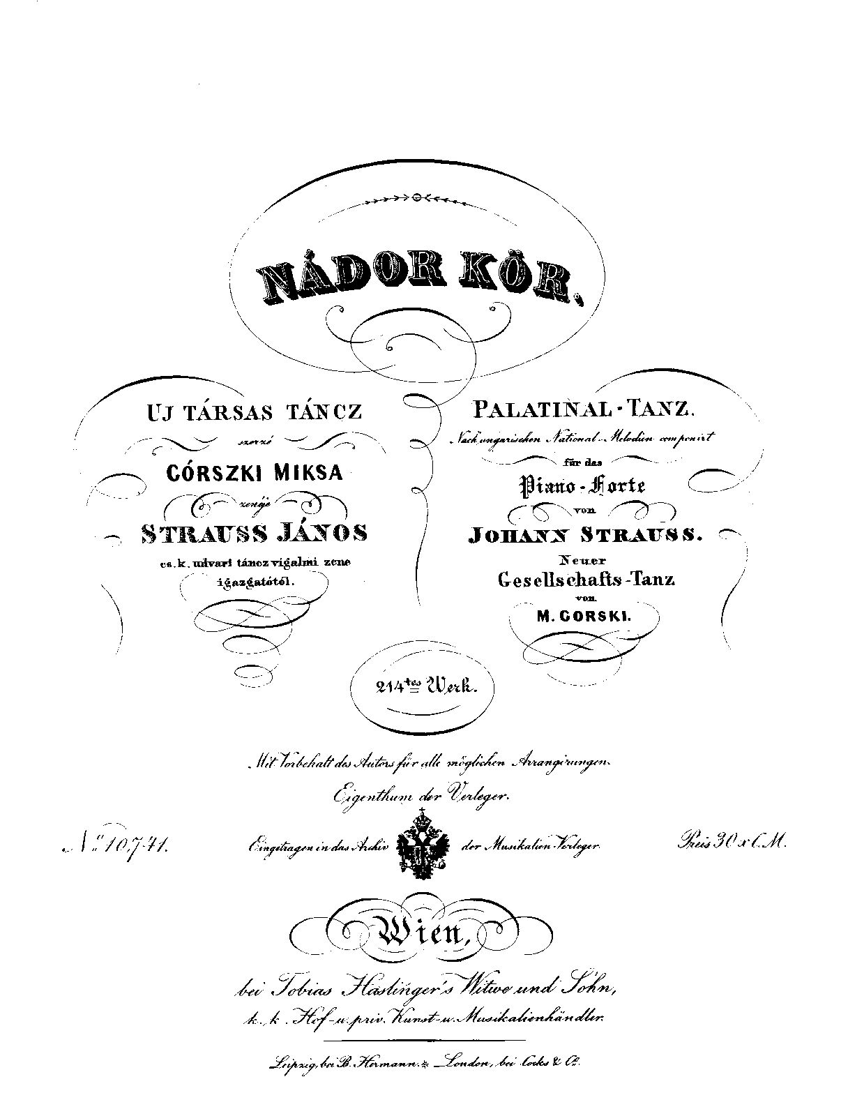 Nádor Kör, Op.214