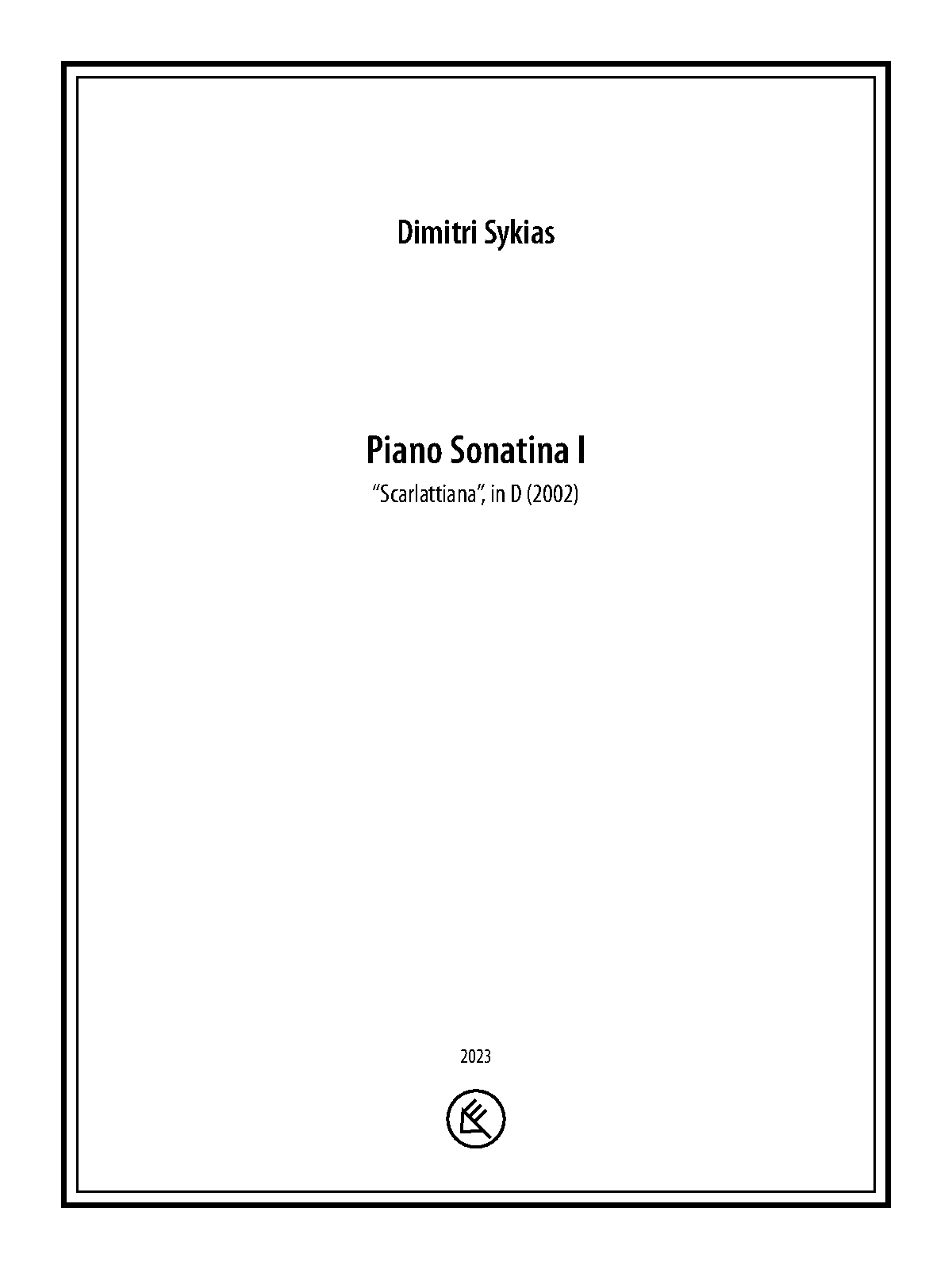 Piano Sonatina No 1 Sykias Dimitri IMSLP