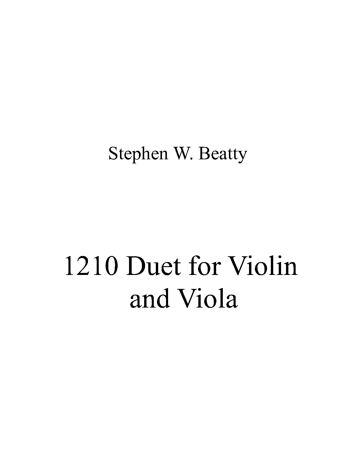Duet for Violin and Viola, Op.1210 (Beatty, Stephen W.) IMSLP