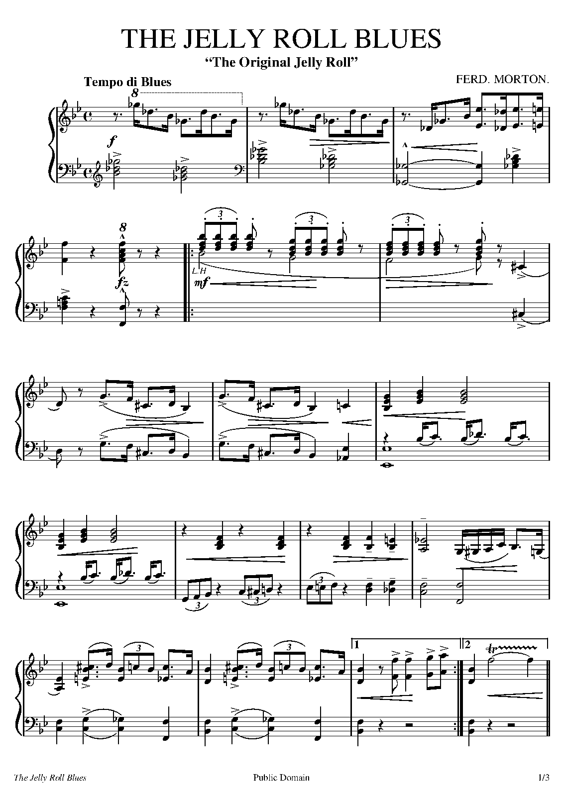 Original Jelly Roll Blues (Morton, Jelly Roll) IMSLP