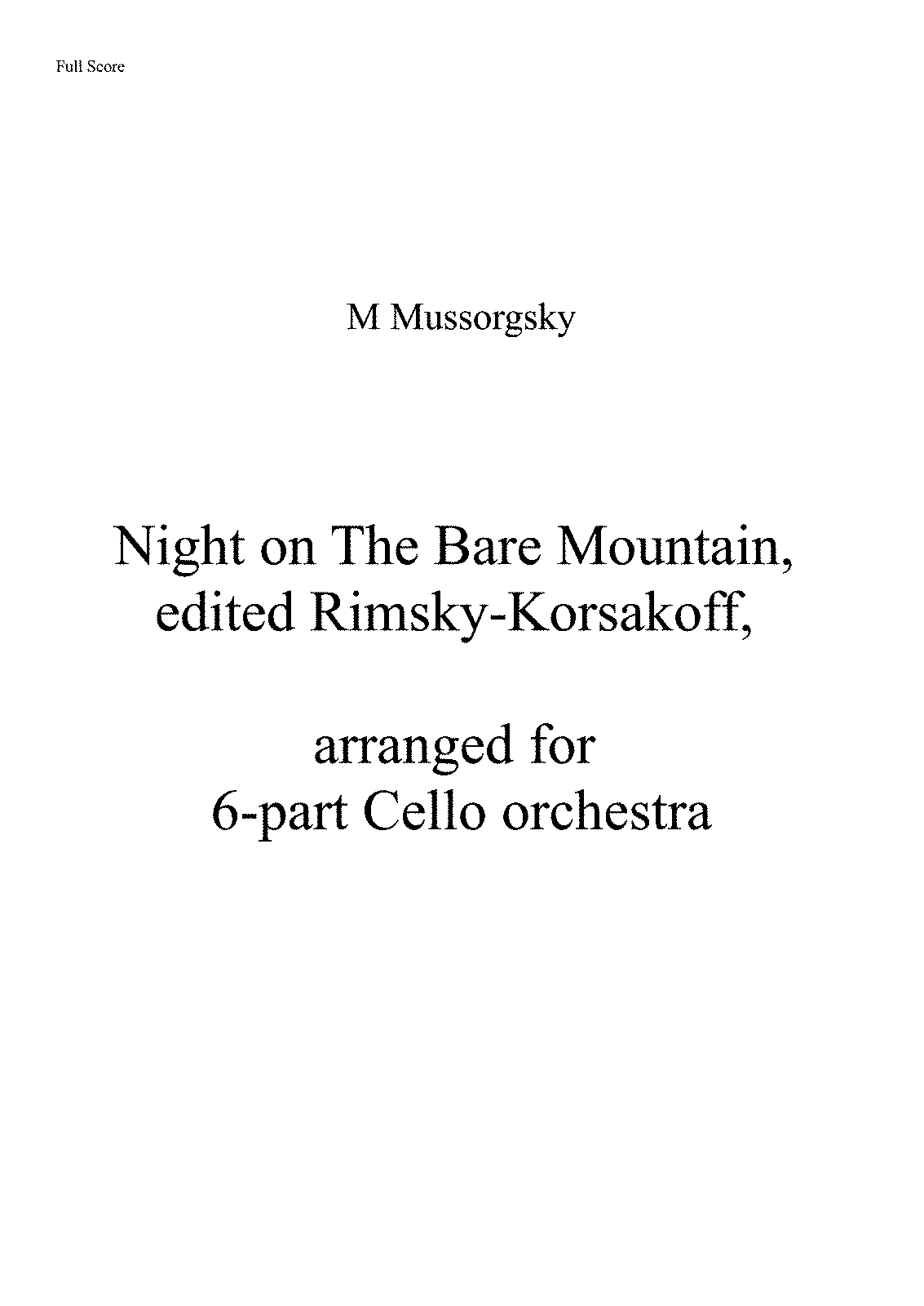 Night On Bald Mountain (Mussorgsky, Modest) - IMSLP: Free Sheet Music ...