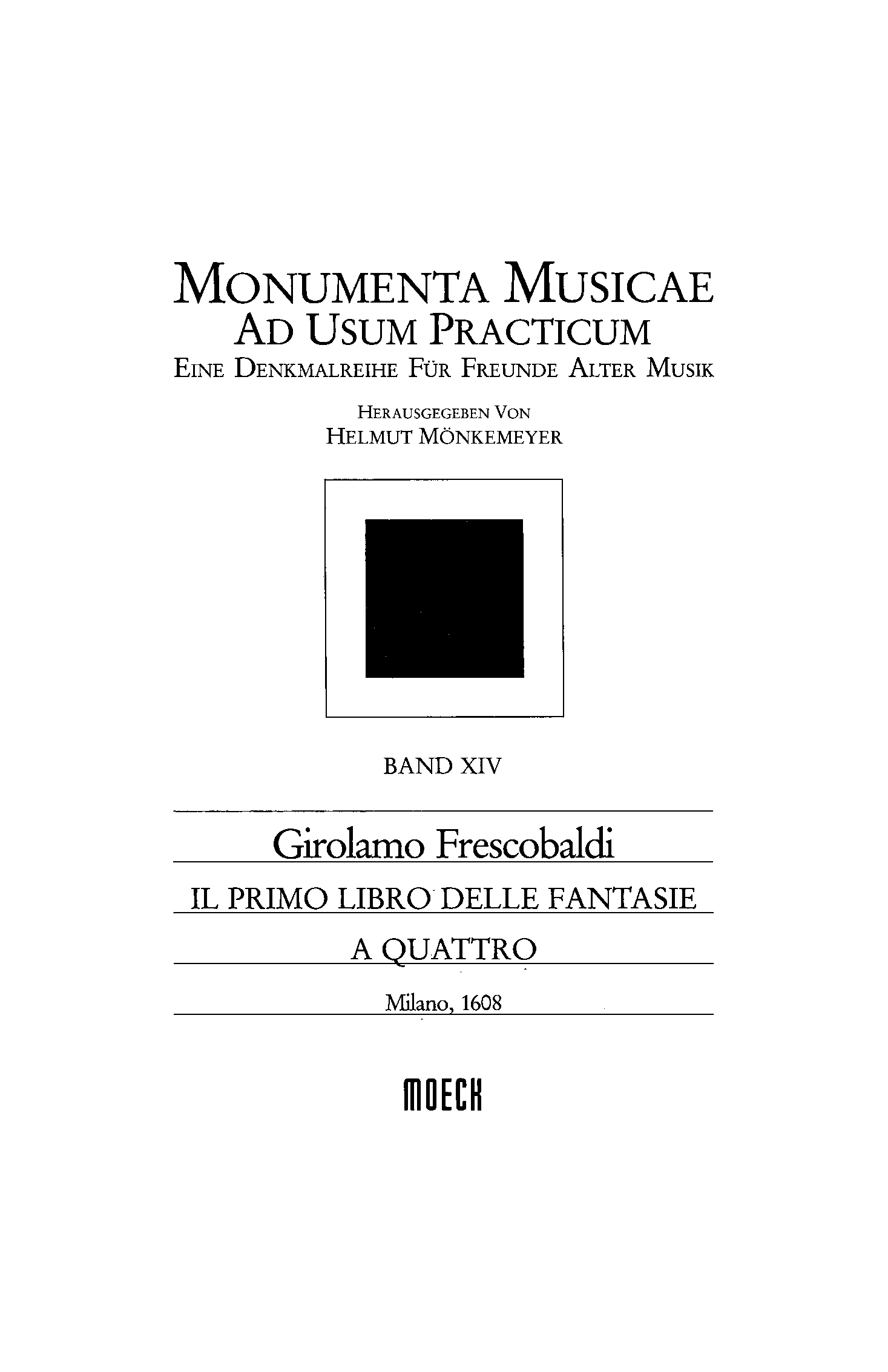 Il Primo Libro Delle Fantasie a Quattro