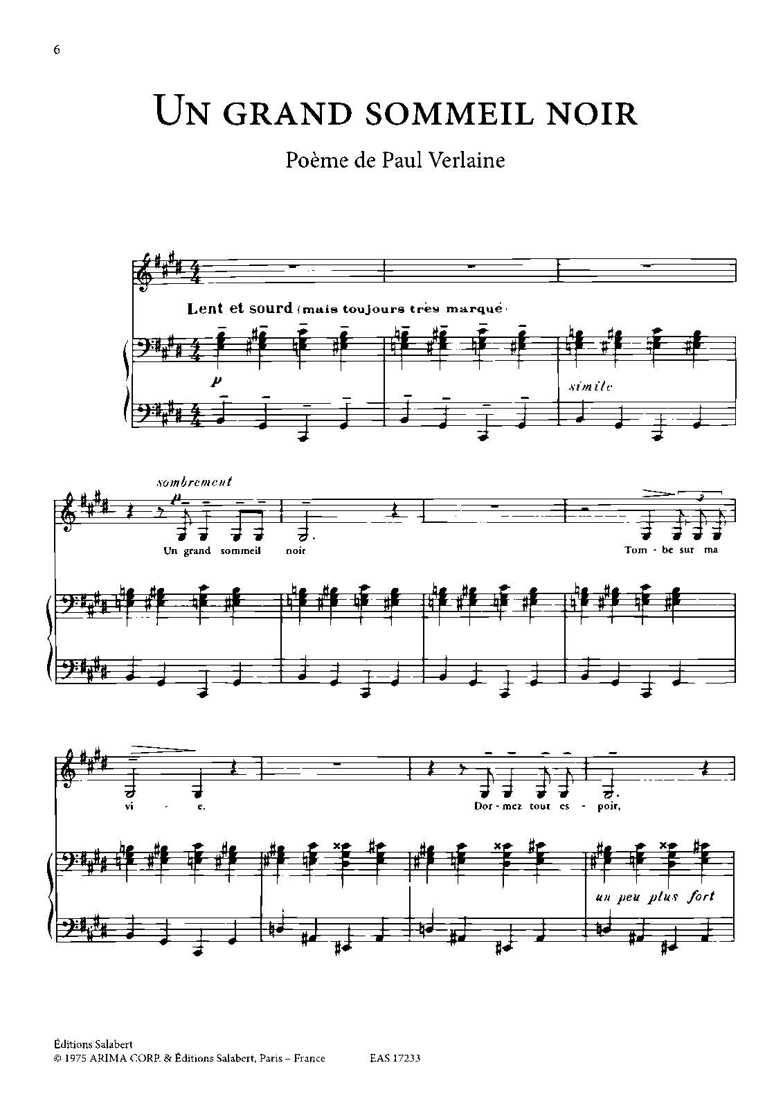 Un grand sommeil noir (Ravel, Maurice) IMSLP Free Sheet Music PDF