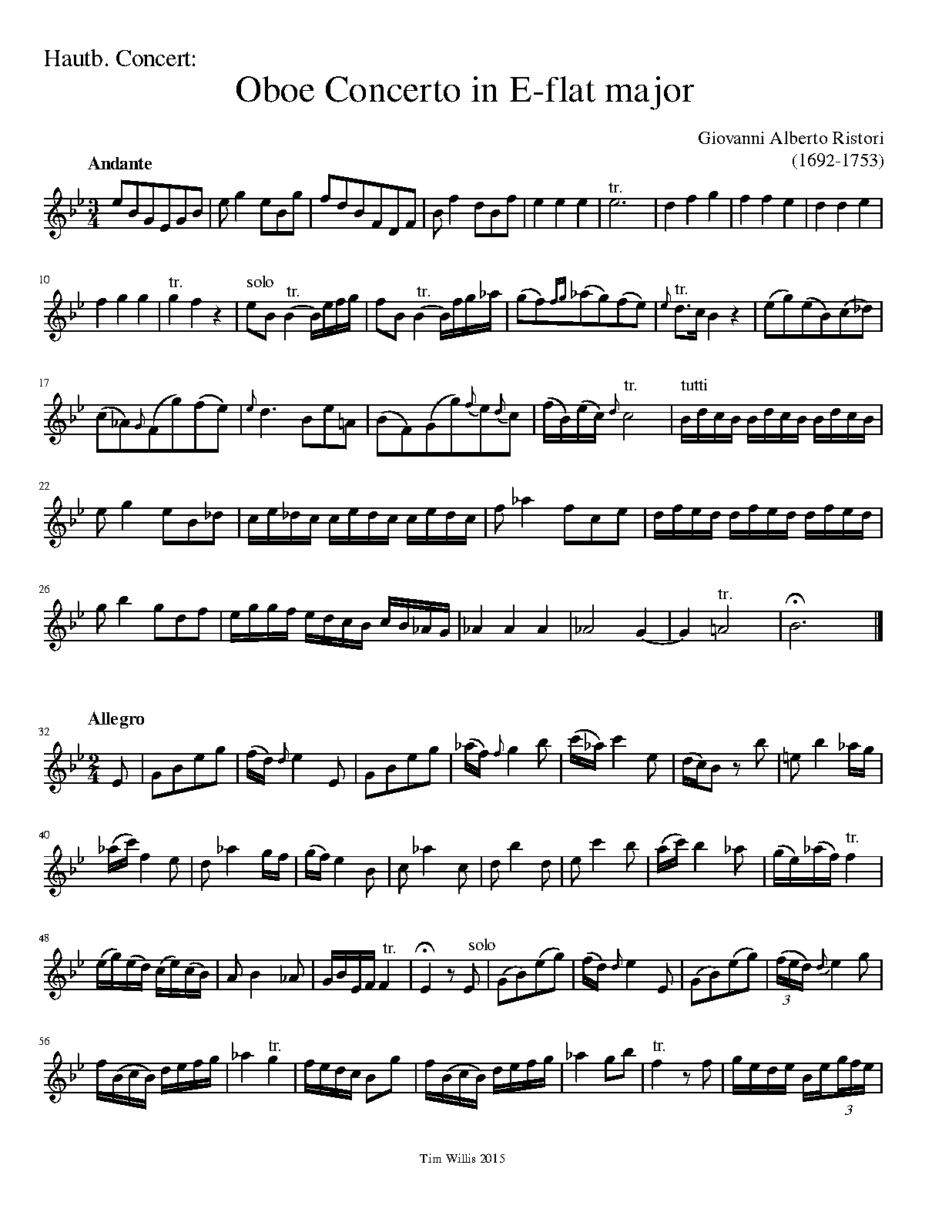 Oboe Concerto in Eflat major (Ristori, Giovanni Alberto) IMSLP