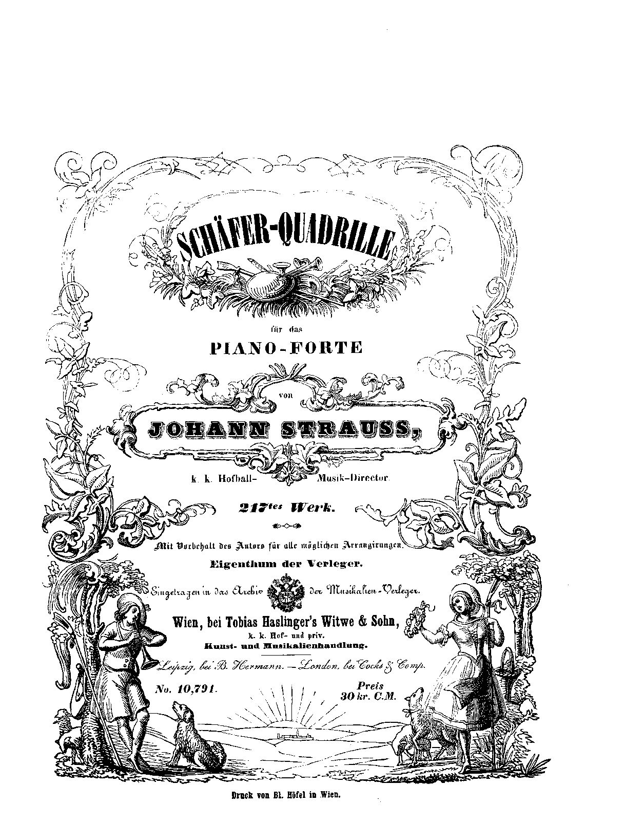 Schäfer-Quadrille, Op.217