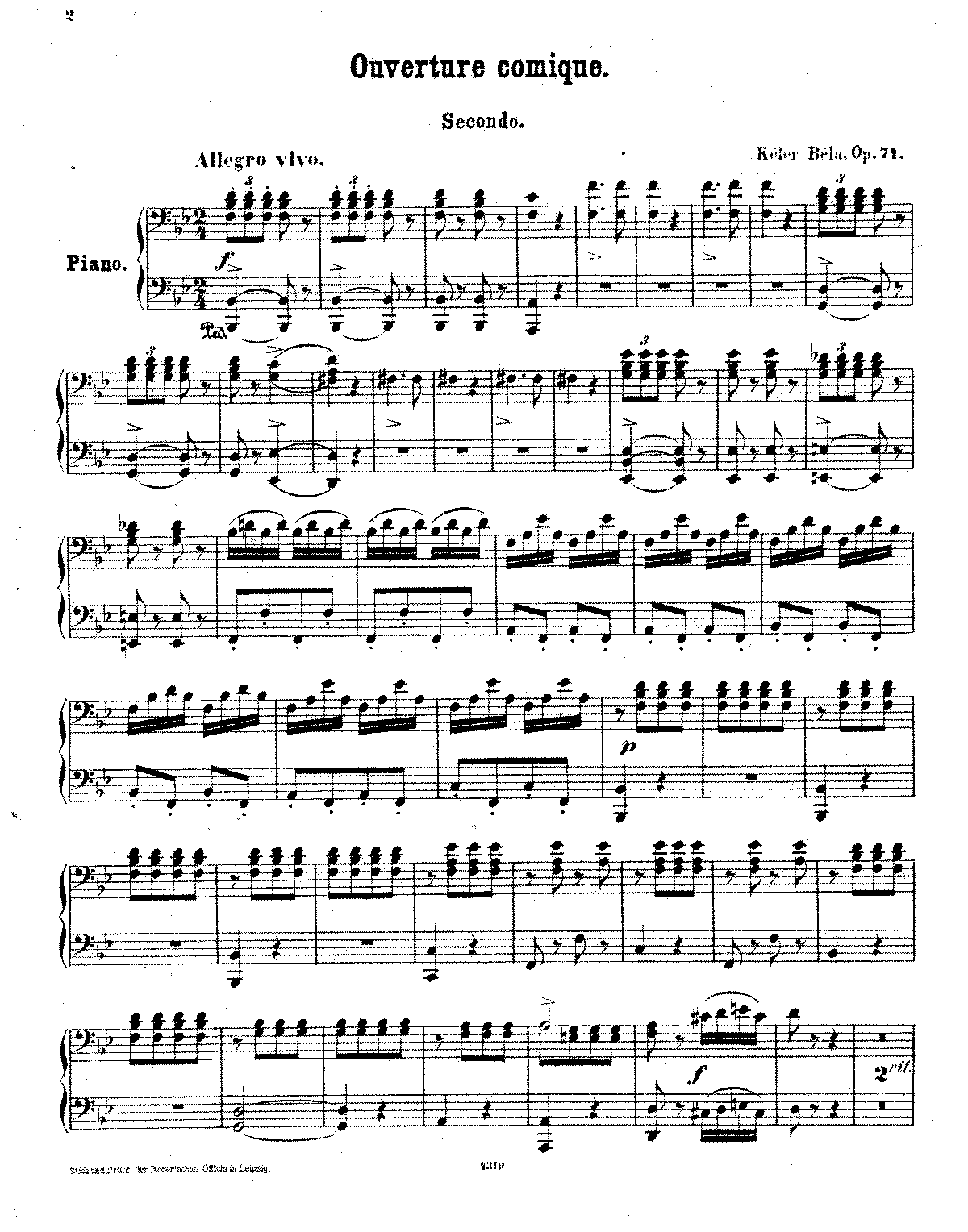 Ouverture Comique, Op.74 (Kéler, Béla) - IMSLP: Free Sheet Music PDF ...