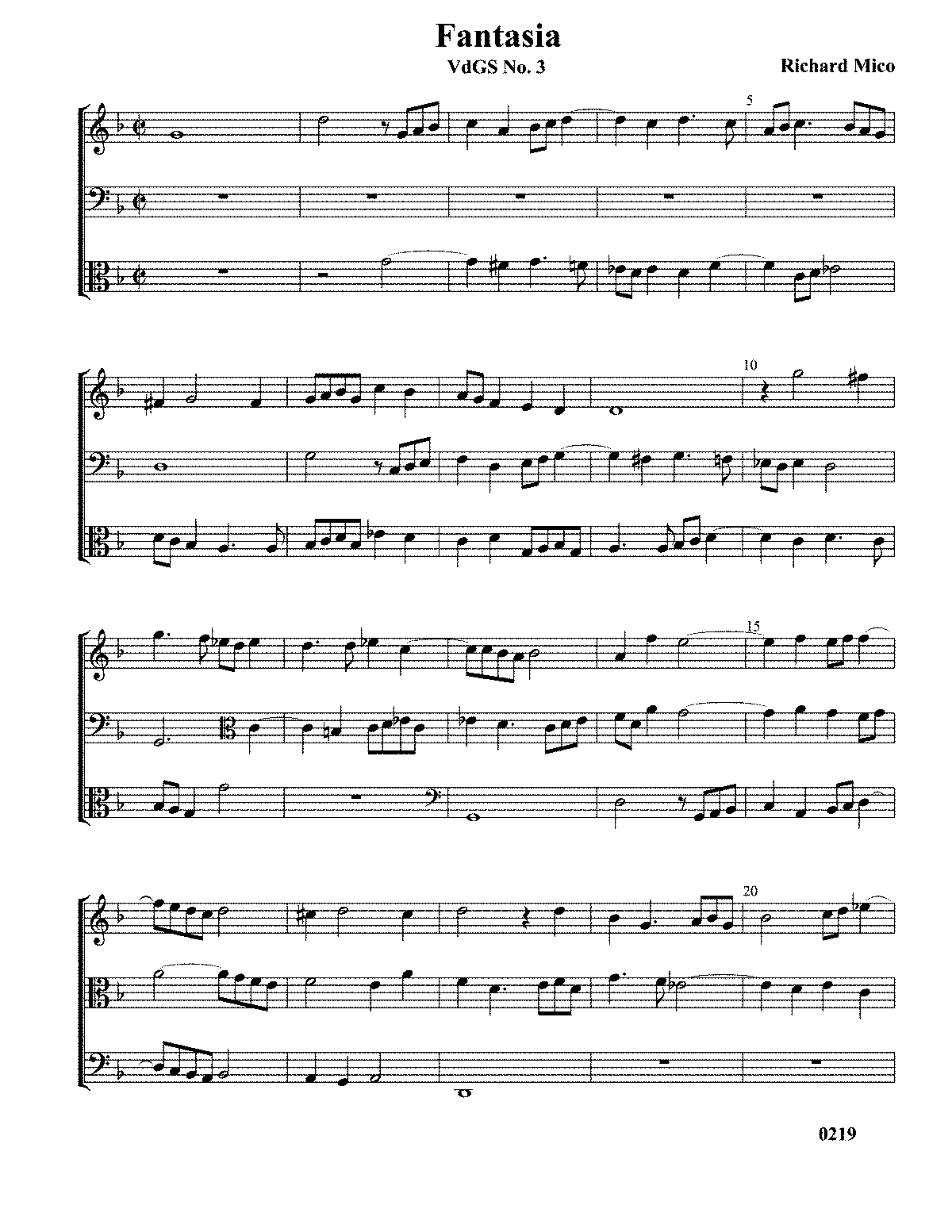 Fantasias For 3 Viols (mico, Richard) - Imslp