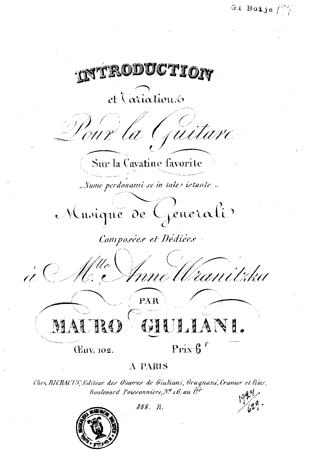 Introduction et Variations