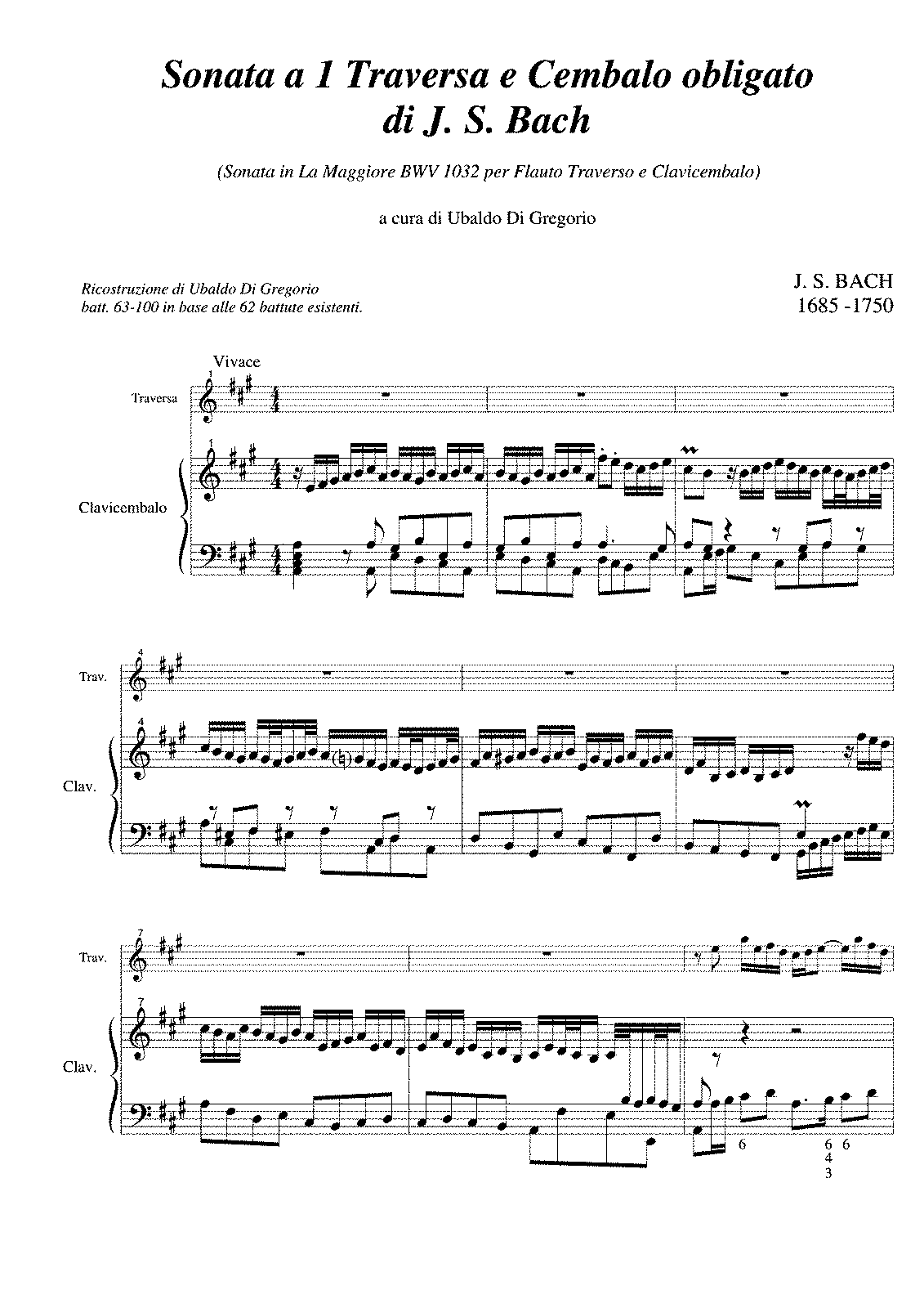 Flute Sonata in A major, BWV 1032 (Bach, Johann Sebastian) IMSLP