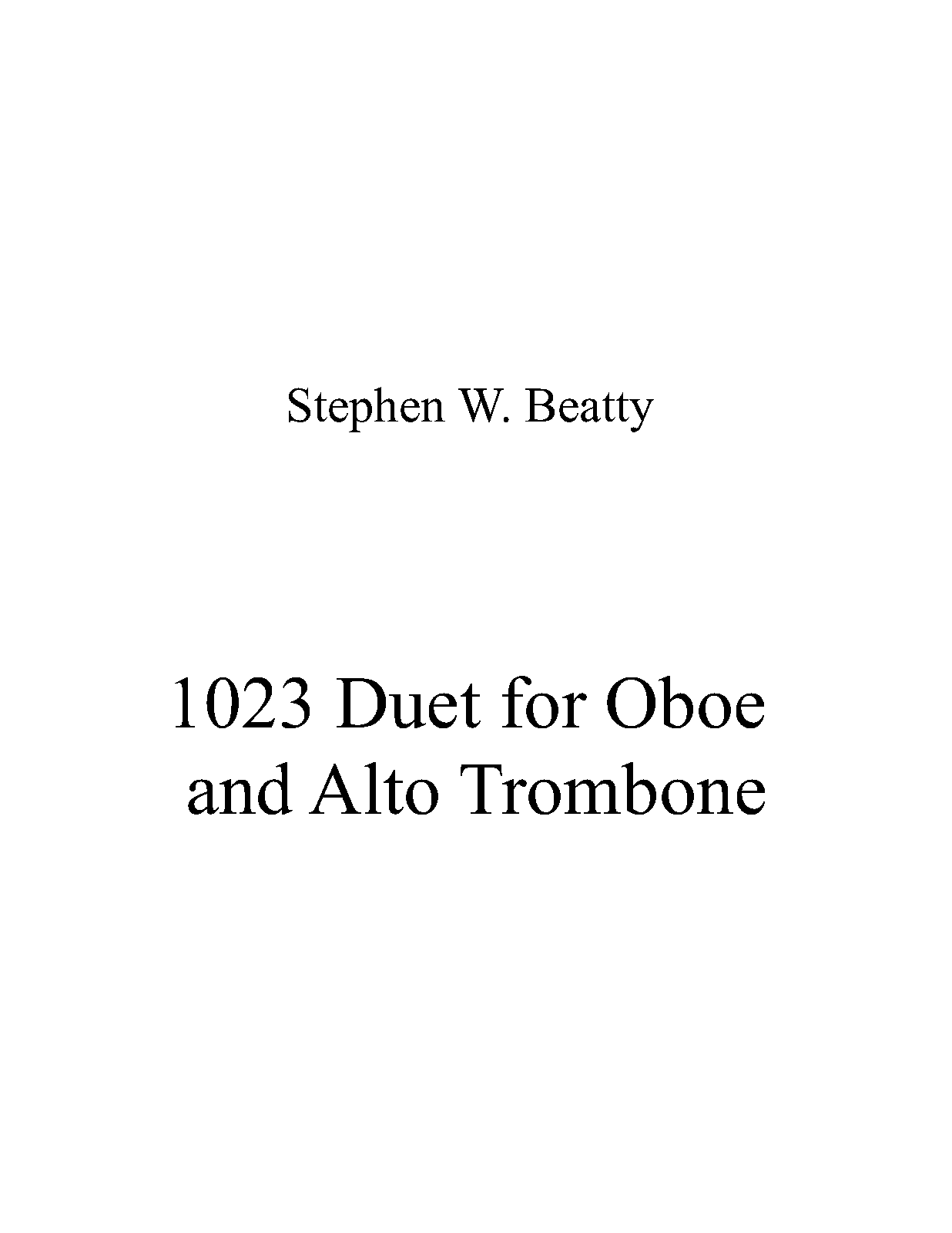 Duet for Oboe and Alto Trombone, Op.1023 (Beatty, Stephen W.) IMSLP