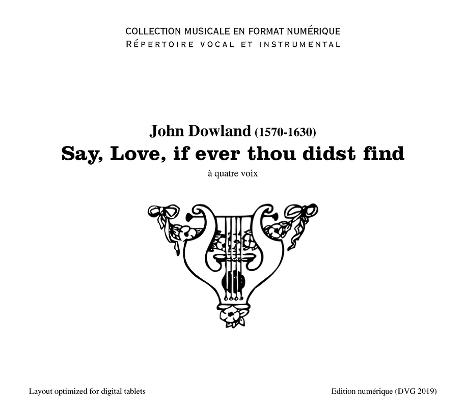 Say Love if ever thou didst find