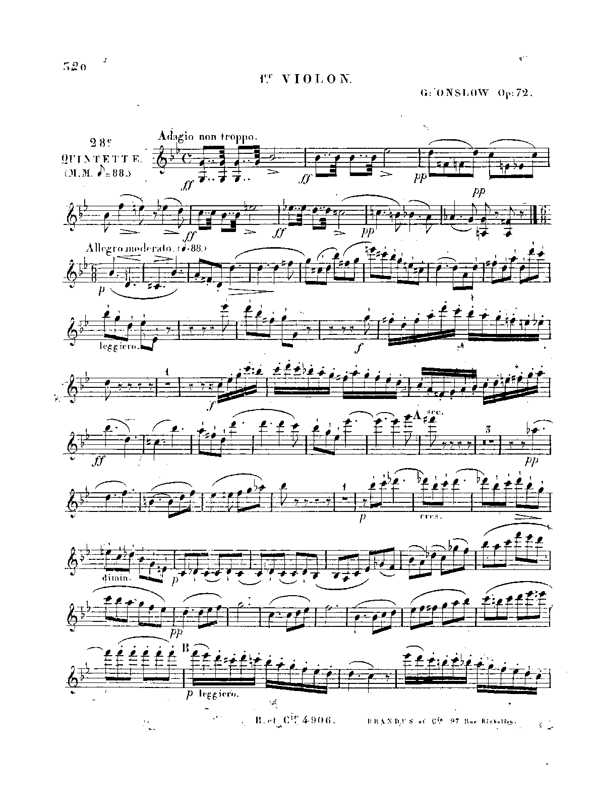 String Quintet No.28, Op.72 (Onslow, IMSLP