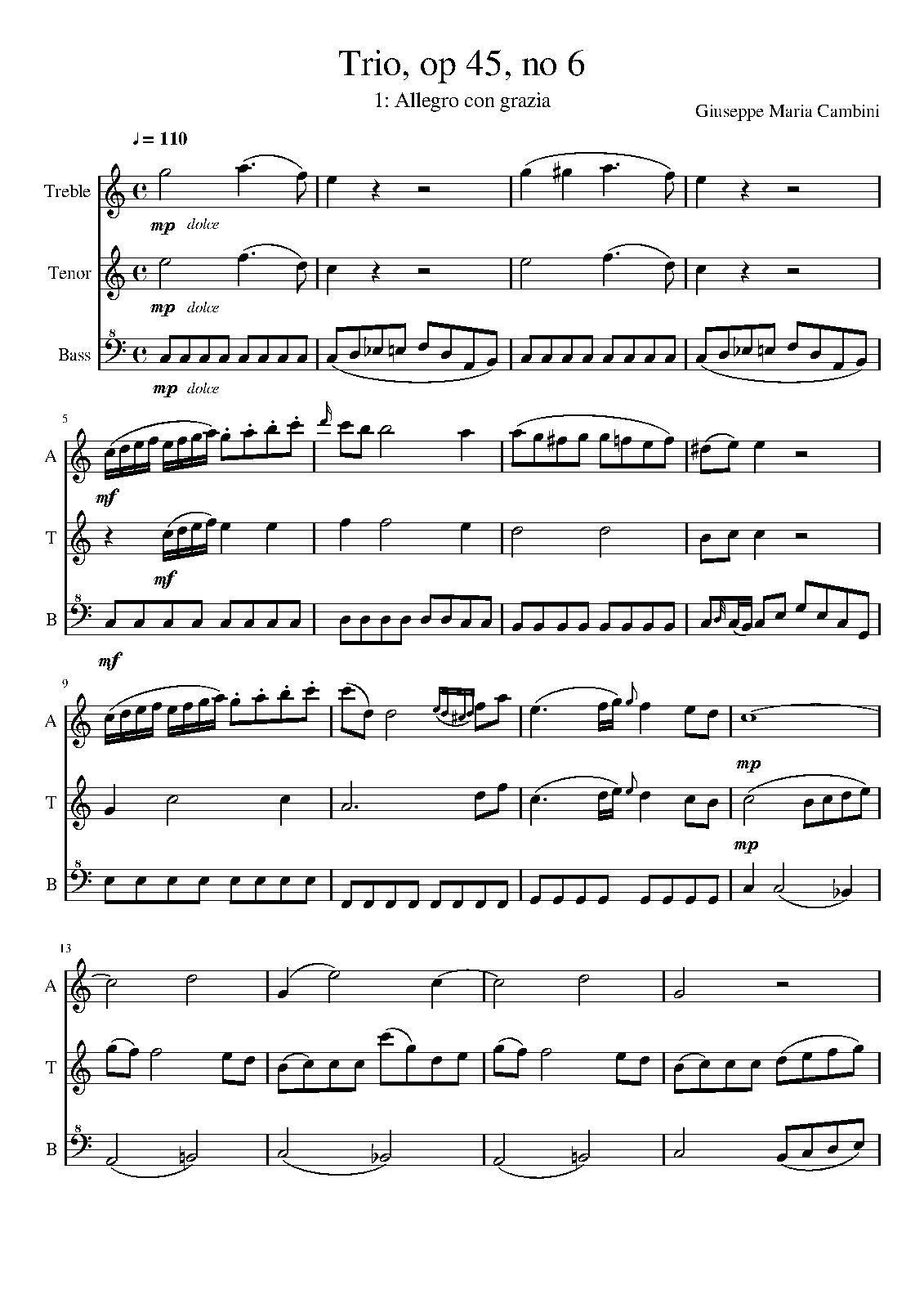 6 Trios for Flute, Oboe and Bassoon, Op.45 (Cambini, Giuseppe Maria