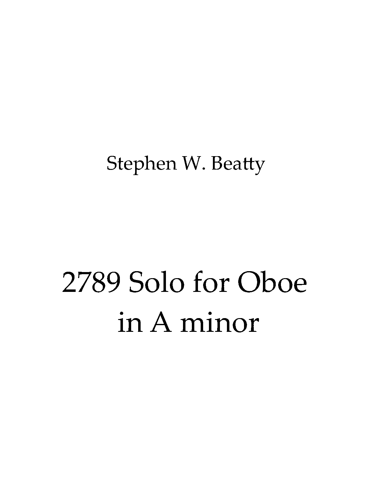 Solo for Oboe in A minor, Op.2789 (Beatty, Stephen W.) IMSLP