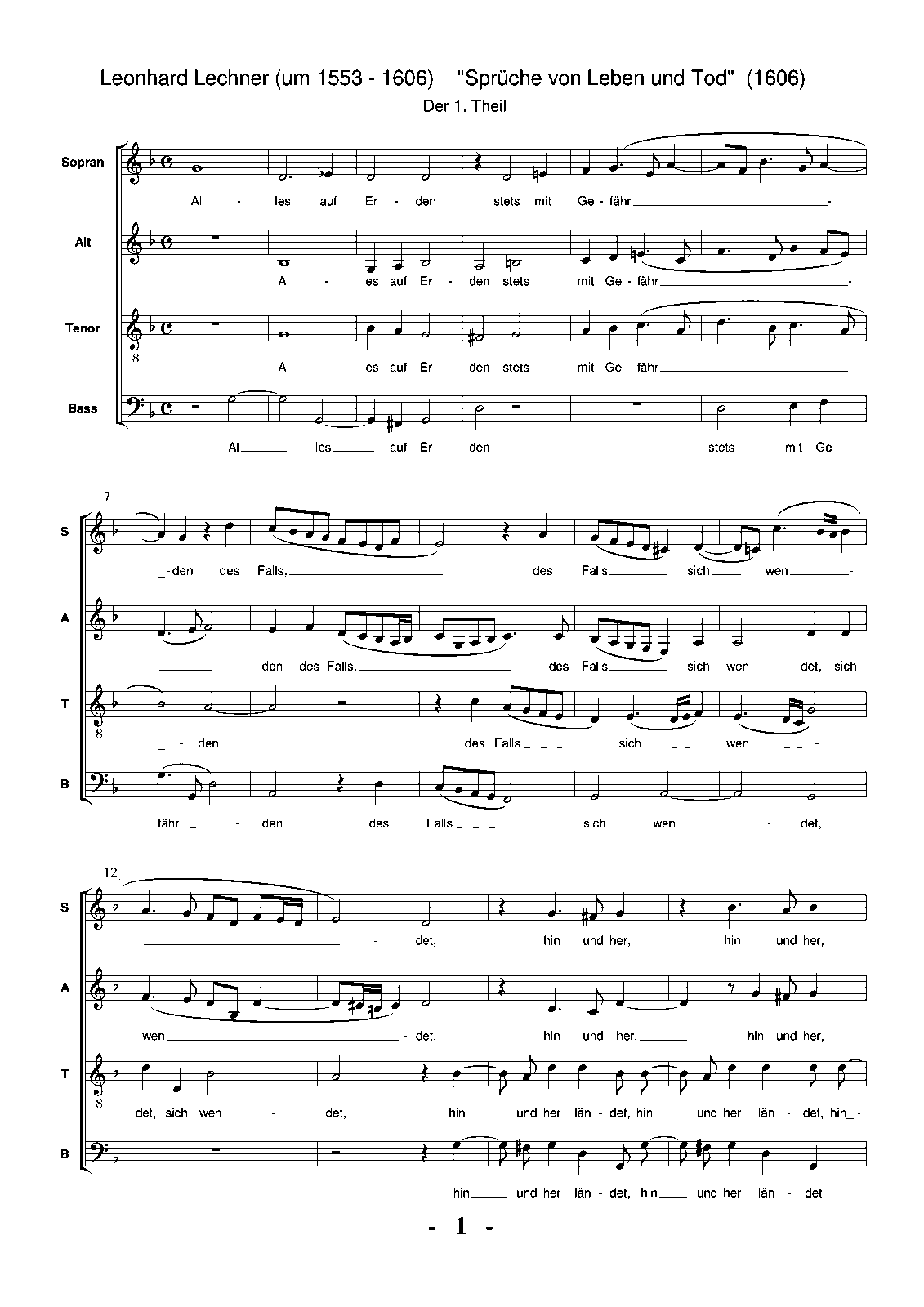 Deutsche Sprüche von Leben und Tod (Lechner, Leonhard) IMSLP
