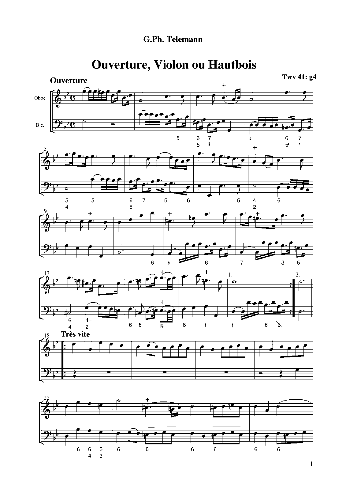 Suite for Oboe and Continuo, TWV 41g4 (Telemann, Philipp) IMSLP