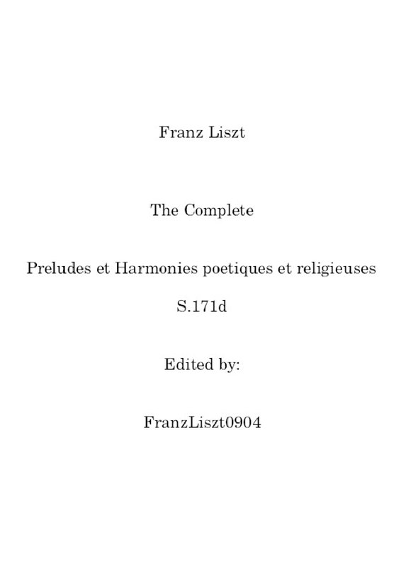 Préludes et Harmonies poétiques et religieuses