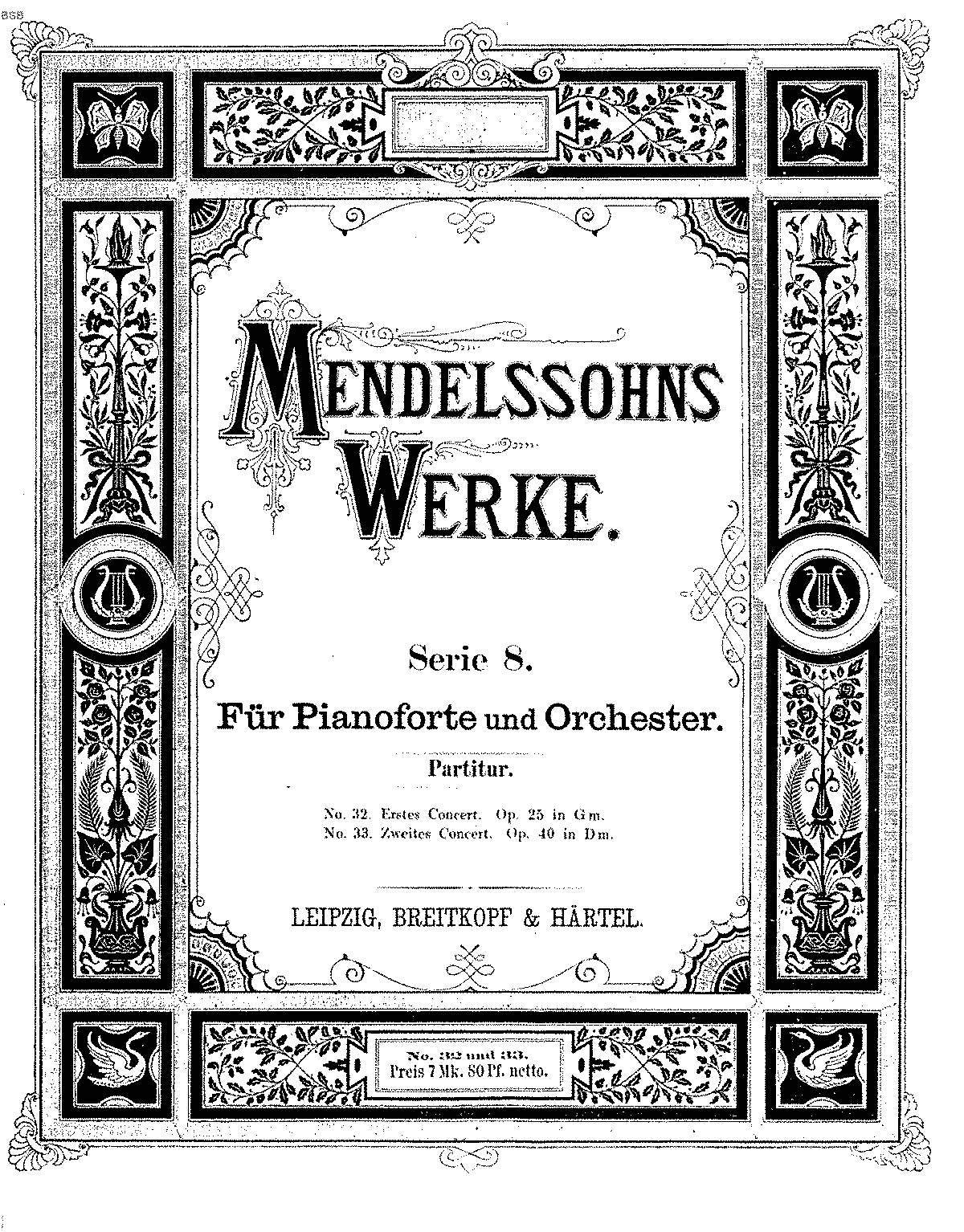 Piano Concerto No.1, Op.25 (Mendelssohn, Felix) - IMSLP: Free Sheet ...