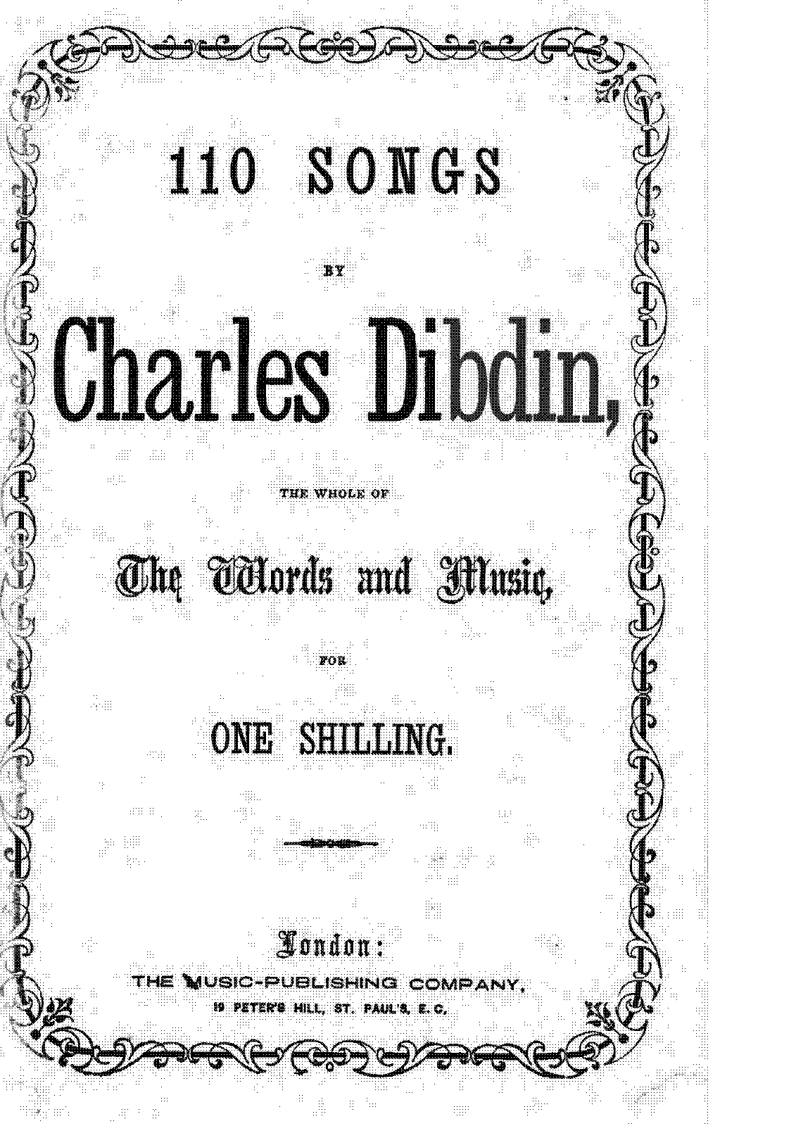 Selected Songs (dibdin, Charles) - Imslp