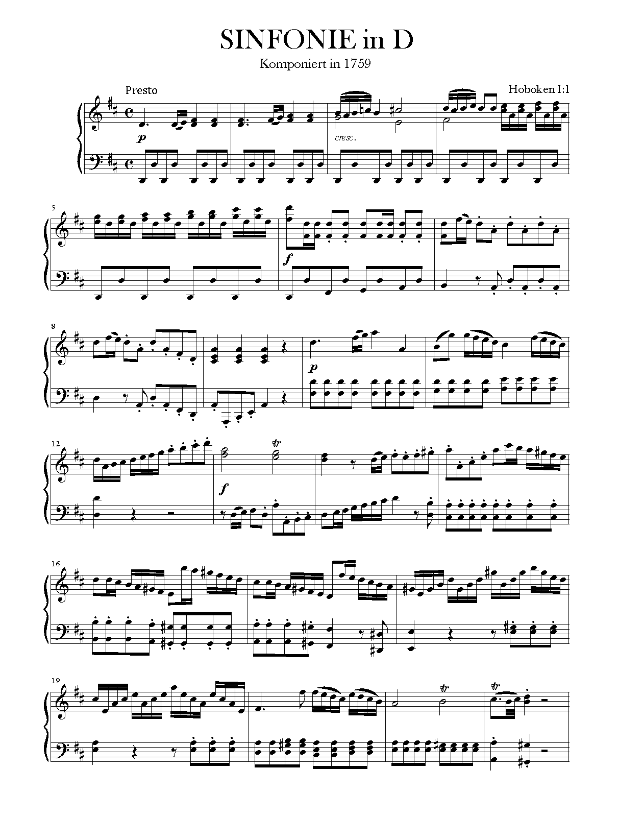 Symphony No.1 in D major, Hob.I1 (Haydn, Joseph) IMSLP Free Sheet Music PDF Download