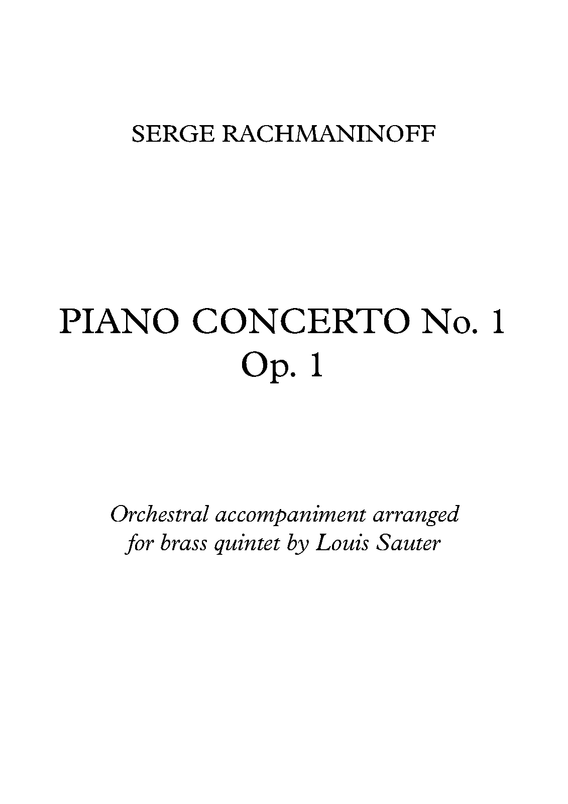 Piano Concerto No.1, Op.1 (Rachmaninoff, Sergei) - IMSLP: Free Sheet ...