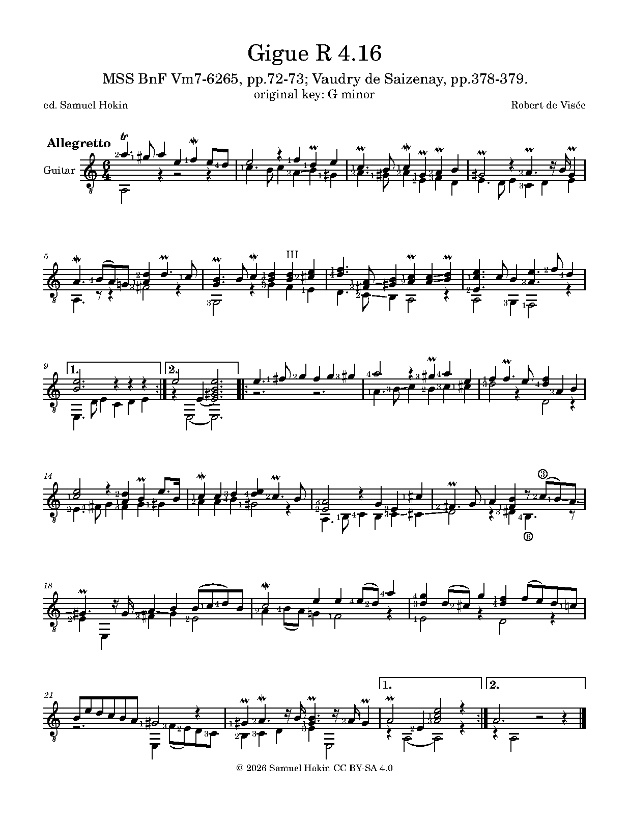 Gigue in G minor, R 4.16