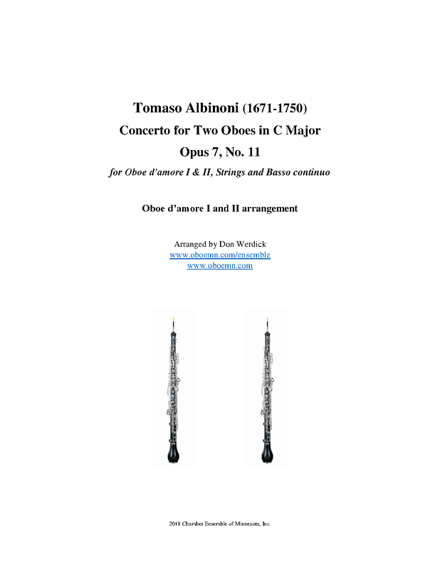 Concerto for 2 Oboes in C major, Op.7 No.11 (Albinoni, Tomaso) IMSLP