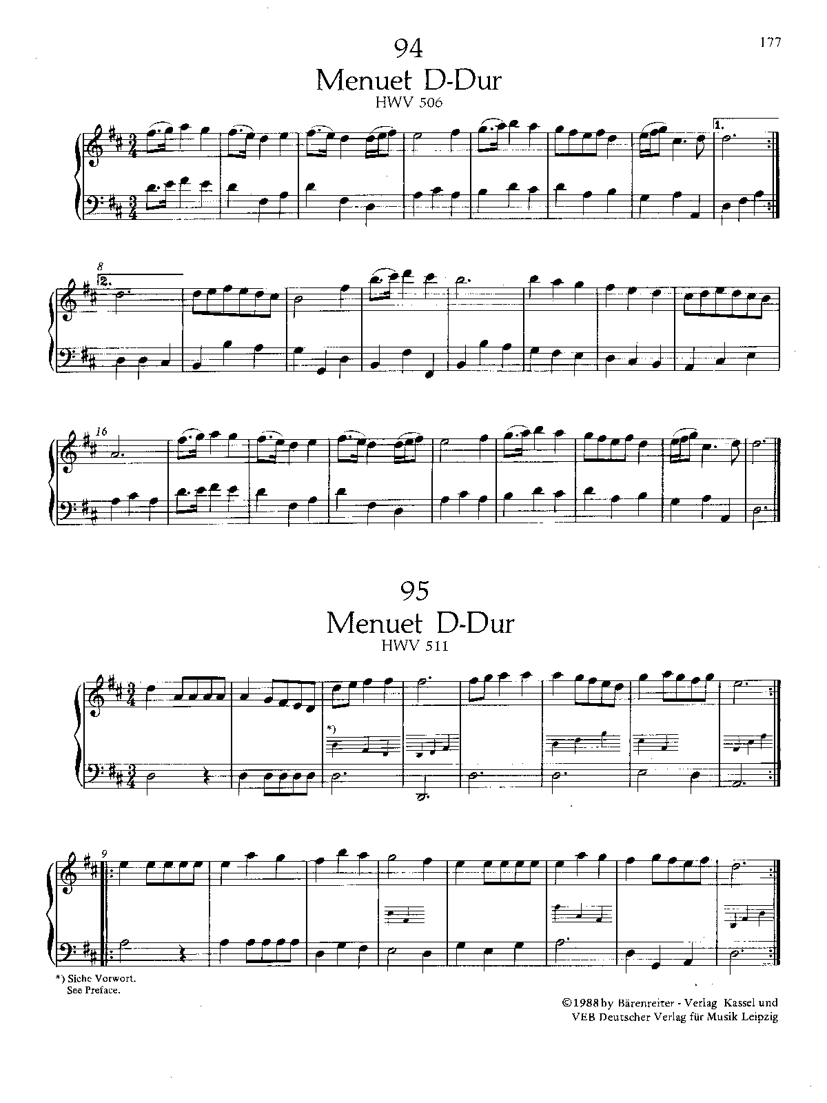 Minuet in D major, HWV 511