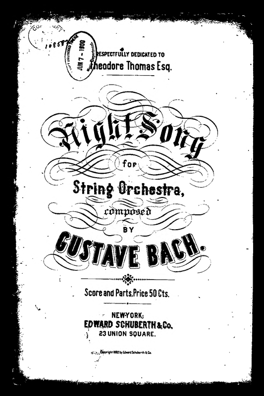 Night Song for String Orchestra (Bach, Gustave) IMSLP