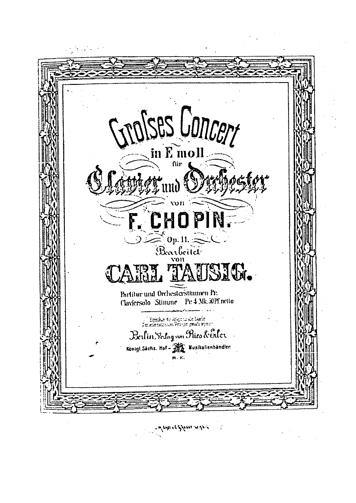 Piano Concerto No.1, Op.11 (Chopin, Frédéric) - IMSLP: Free Sheet Music ...