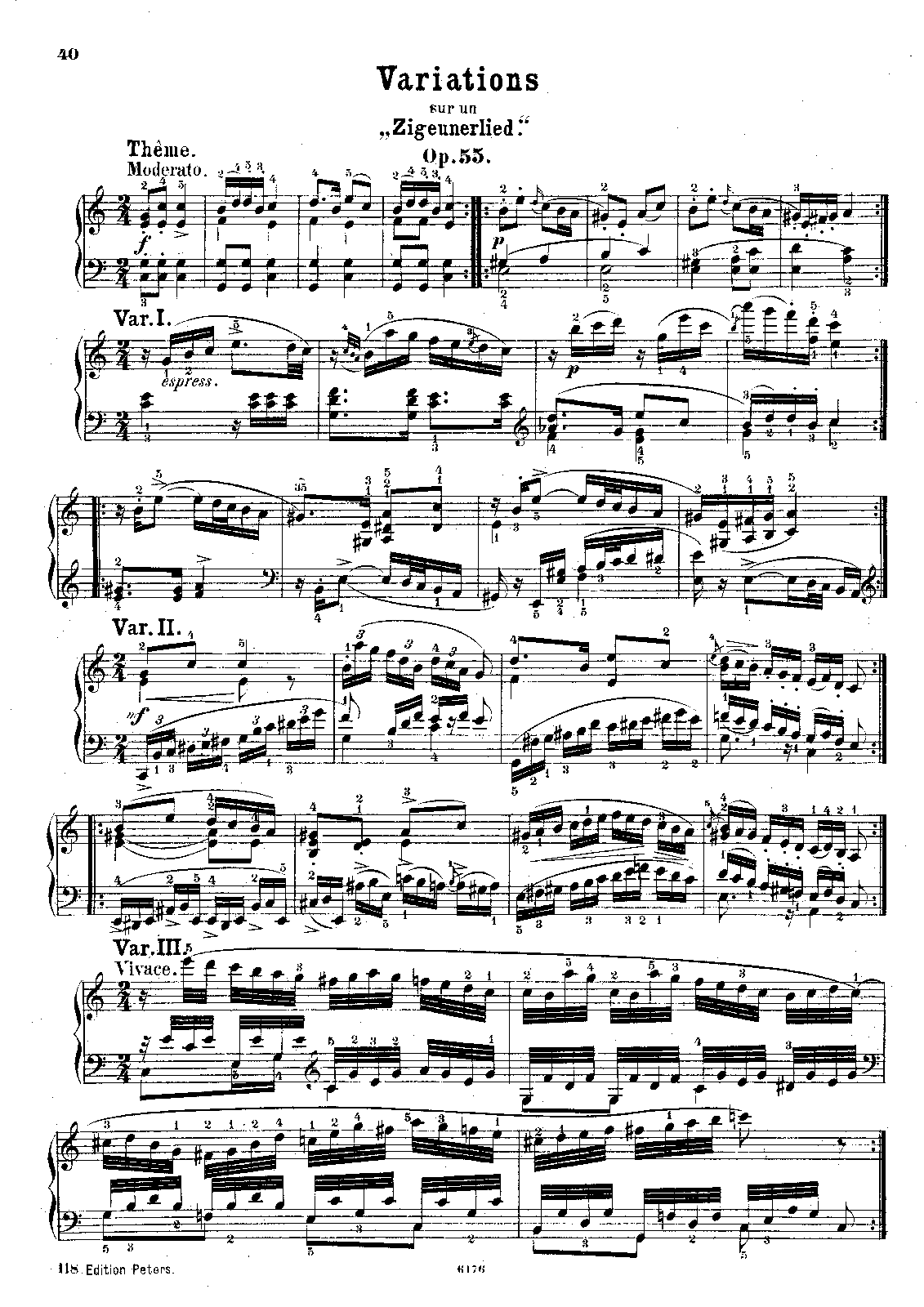 Variations sur un chant tzigane