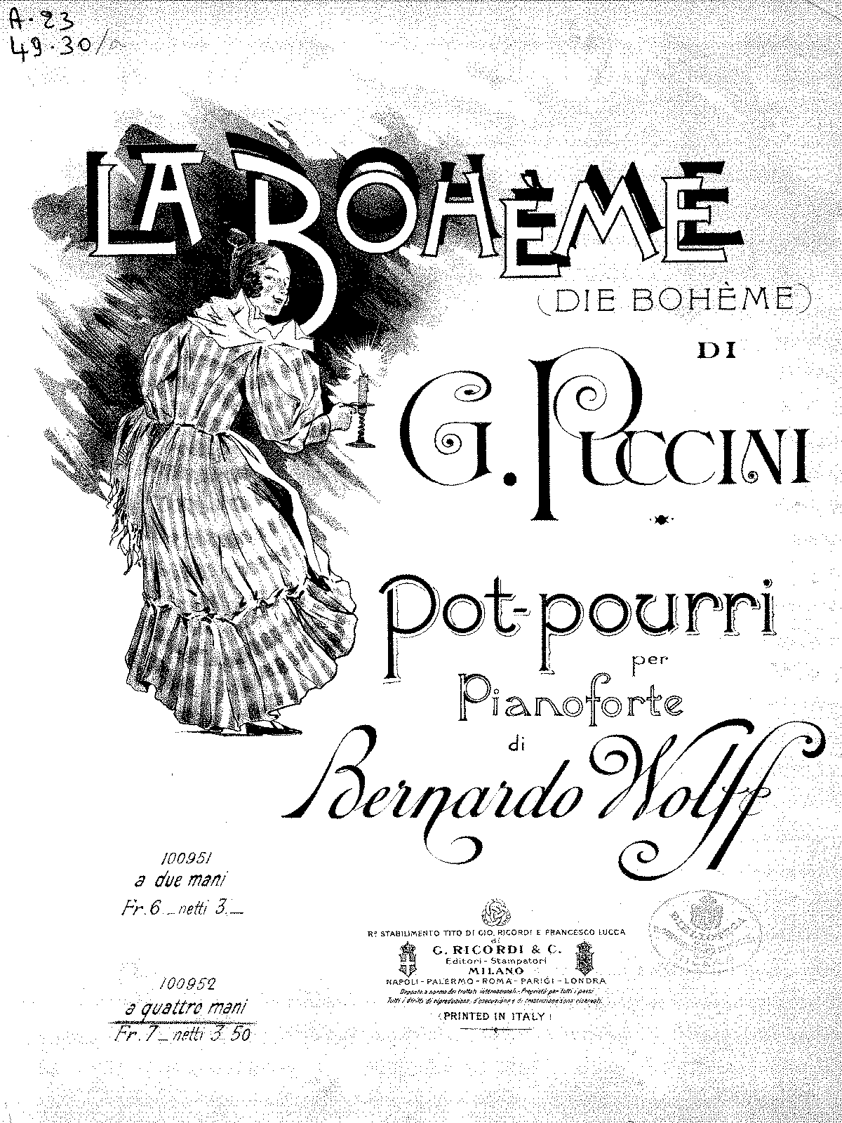 Pot-pourri Of Puccini's 'La Bohème' (Wolff, Bernhard) - IMSLP