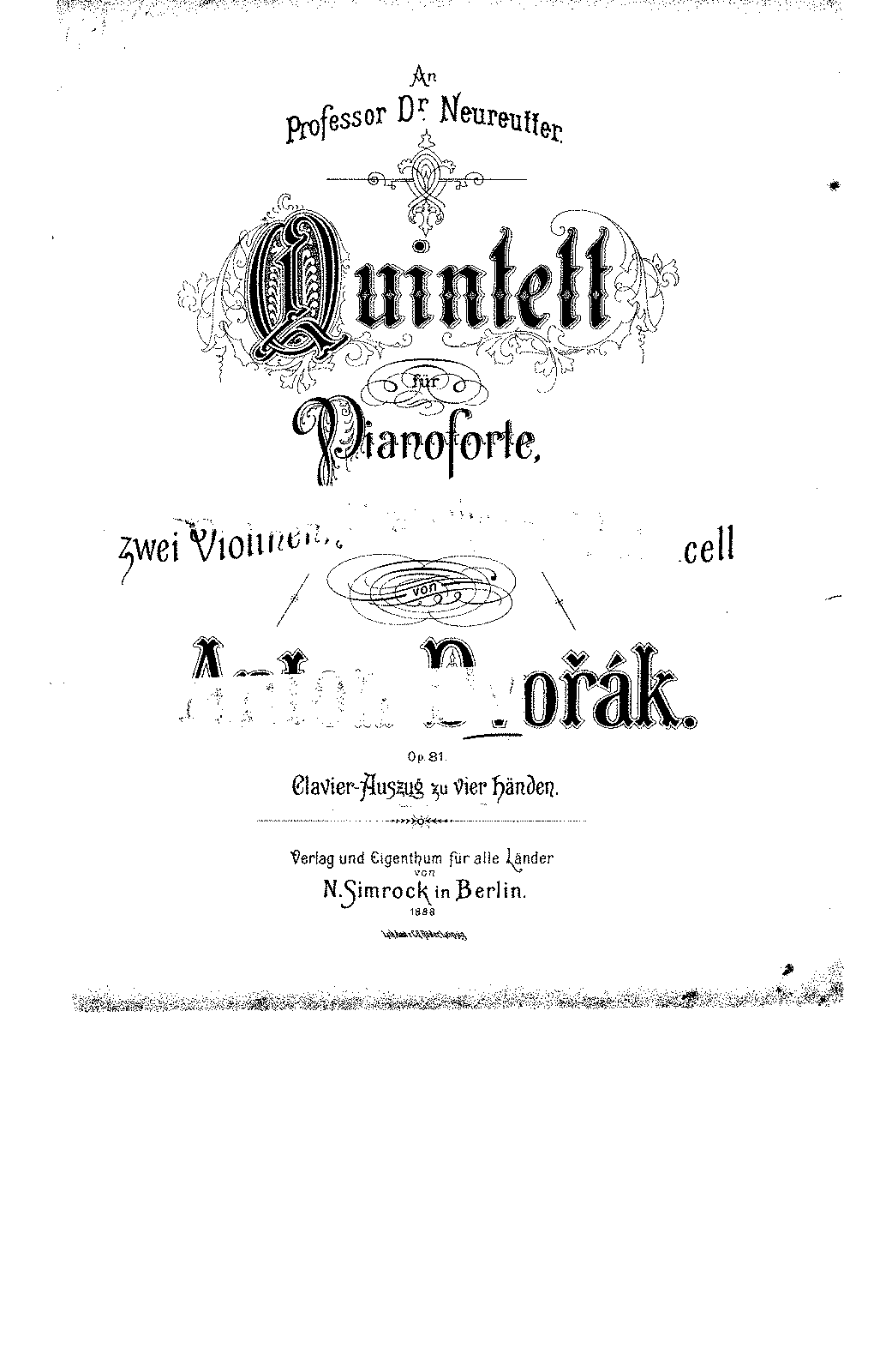 Piano Quintet No.2, Op.81 (Dvořák, Antonín) - IMSLP: Free Sheet Music ...