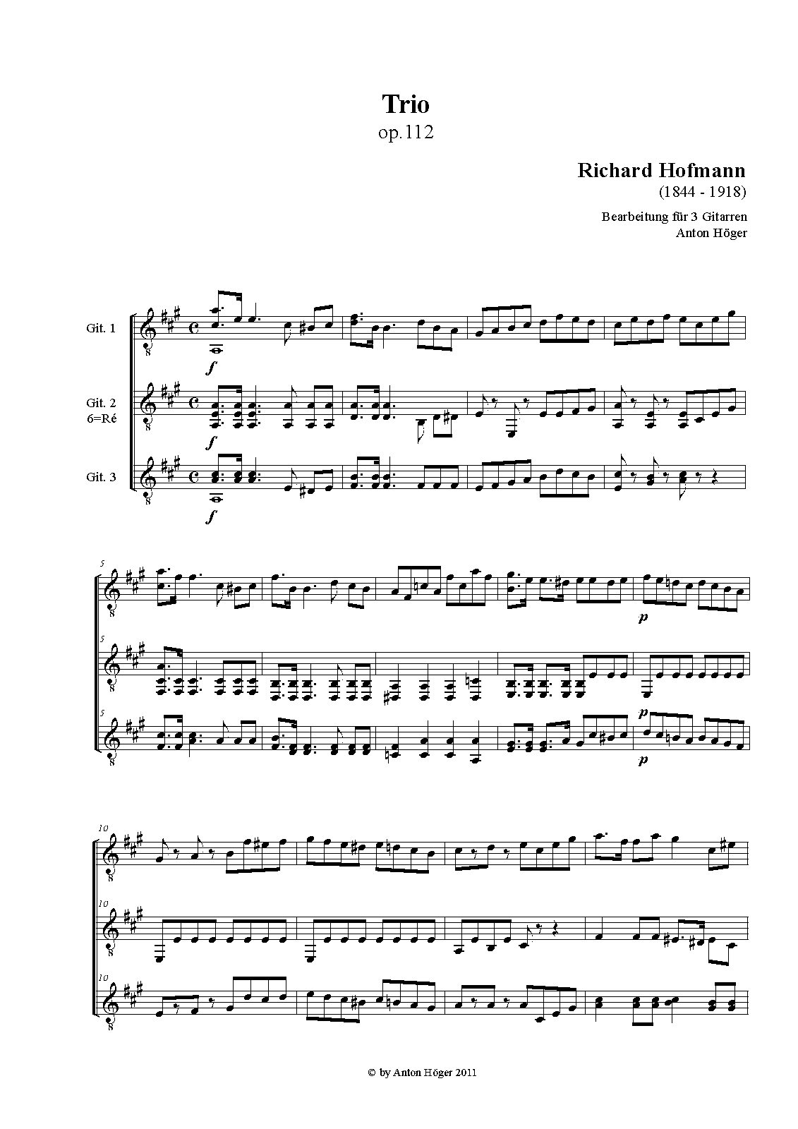 Trio for 2 Violins and Viola, Op.112 (Hofmann, Richard) IMSLP