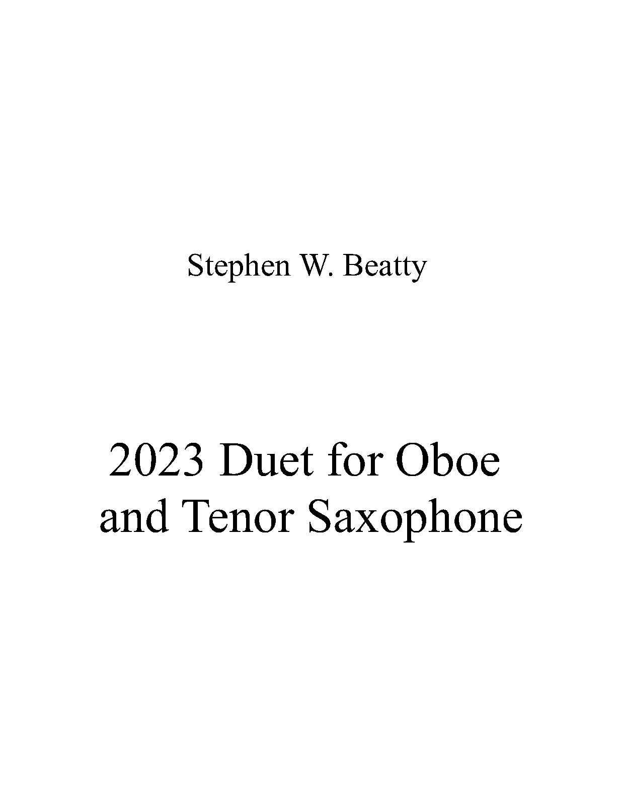 Duet for Oboe and Tenor Saxophone, Op.2023 (Beatty, Stephen W.) IMSLP
