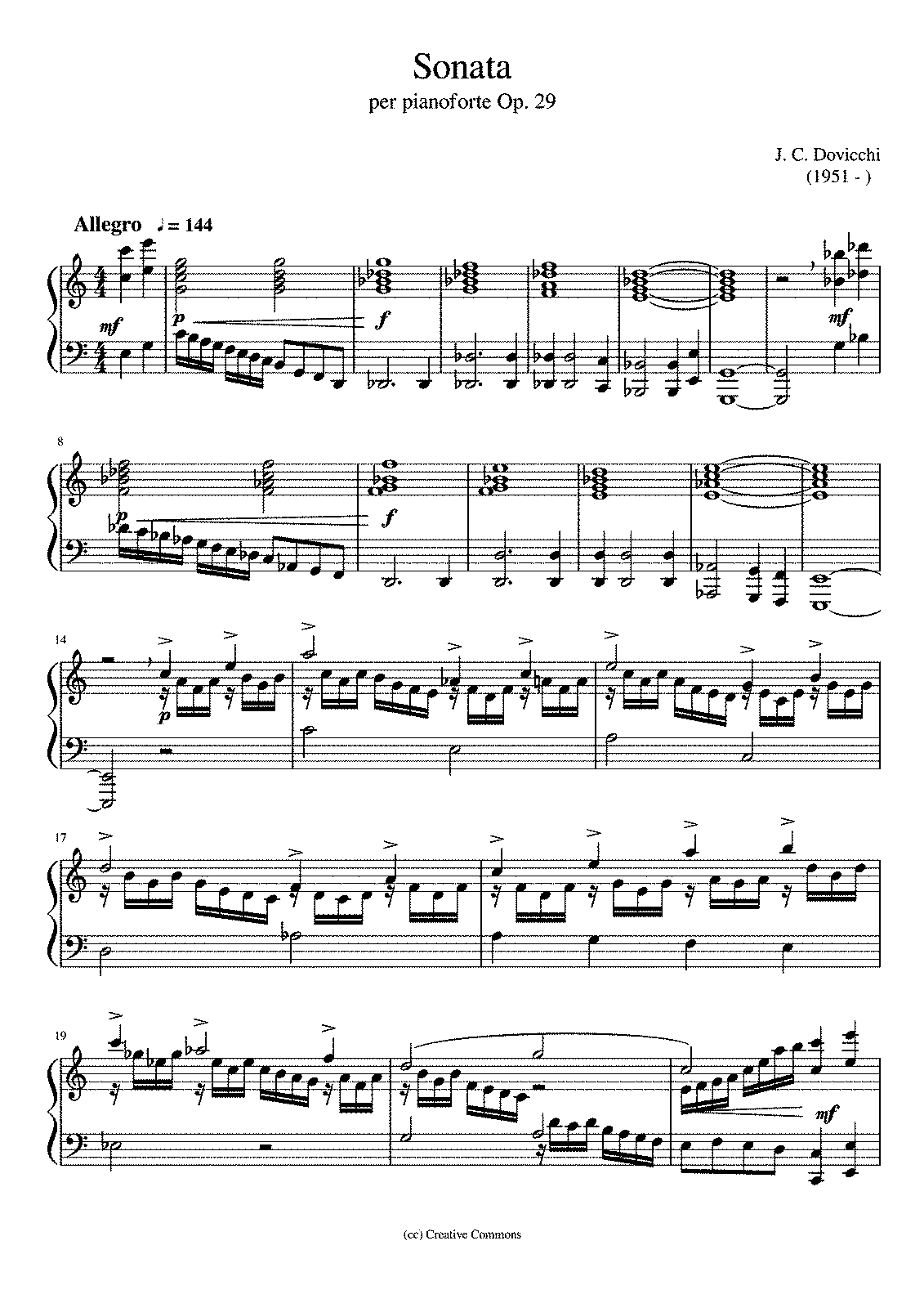 Piano Sonata, Op.29 (Dovicchi, João Cândido) - IMSLP