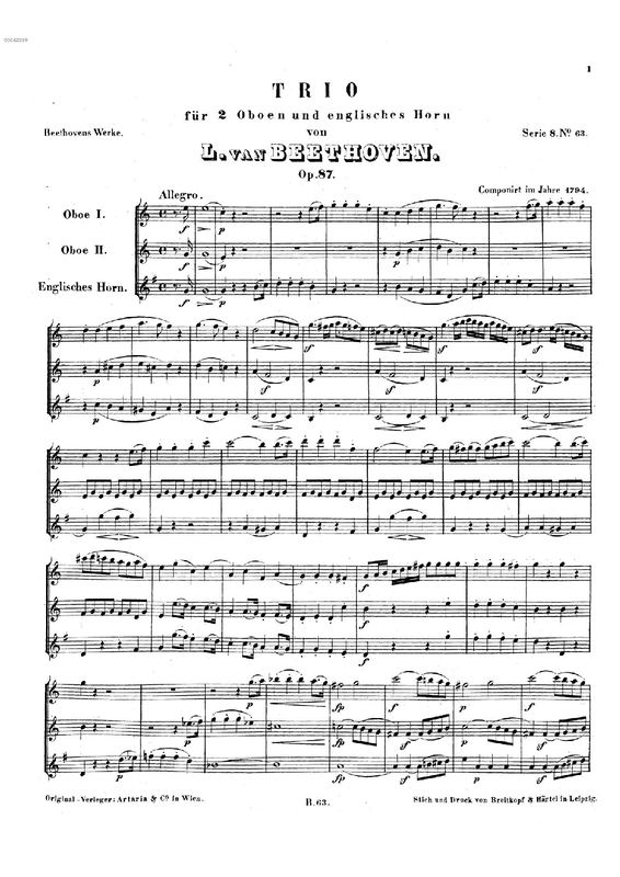 Trio in C major, Op.87 (Beethoven, Ludwig van) IMSLP Free Sheet