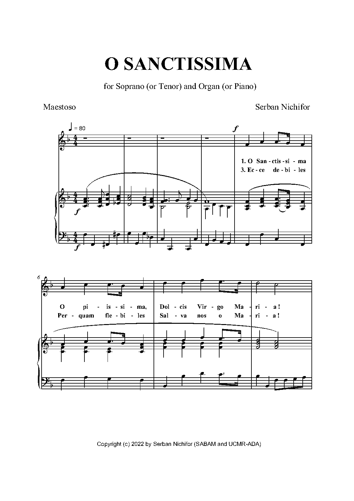 O Sanctissima (Nichifor, Serban) - IMSLP