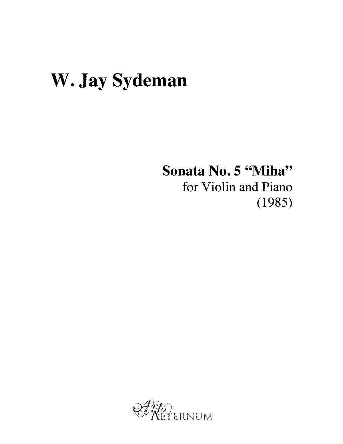 Violin Sonata No.5 (Sydeman, William Jay) - IMSLP